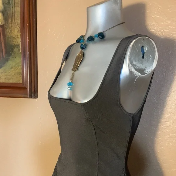 Zara Knit Gray Fitted Dress.  Sz M - Picture 2 of 6